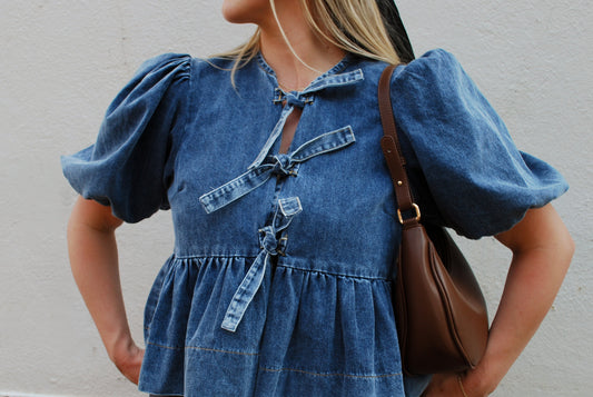 Blair Denim Tie Top